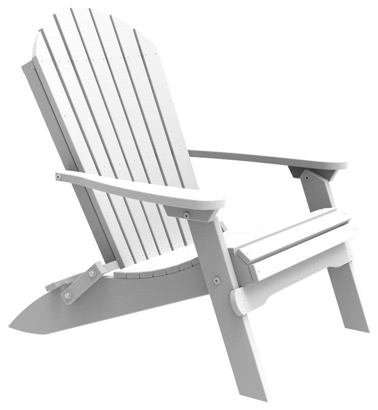 Poly Folding Adirondack Chair, White