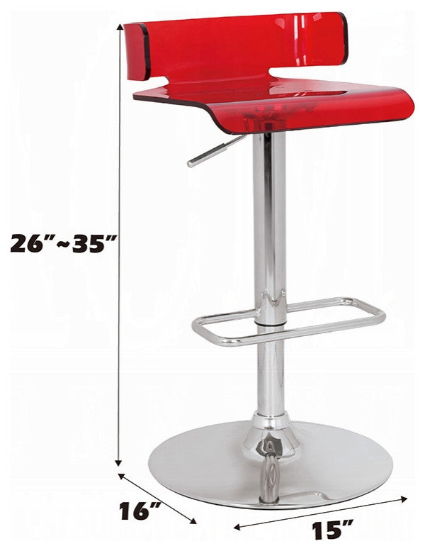 Rania Adjustable Stool With Swivel, Red