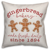 Gingerbread Bakery 18"x18" Throw Pillow