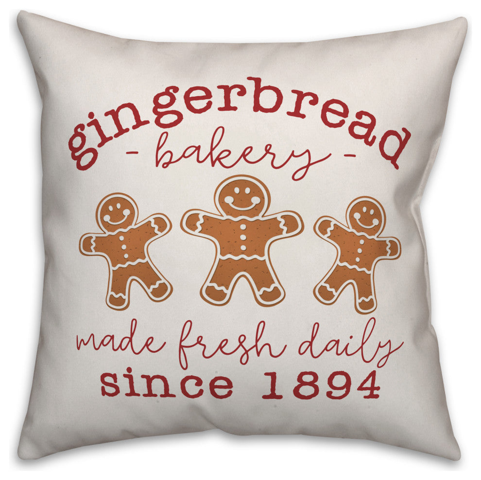Gingerbread Bakery 18"x18" Throw Pillow
