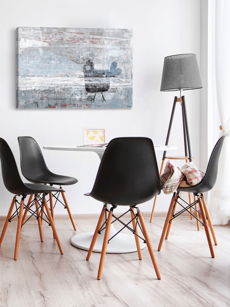 "Hazy Hen" Painting Print on Wrapped Canvas, 30"x20"