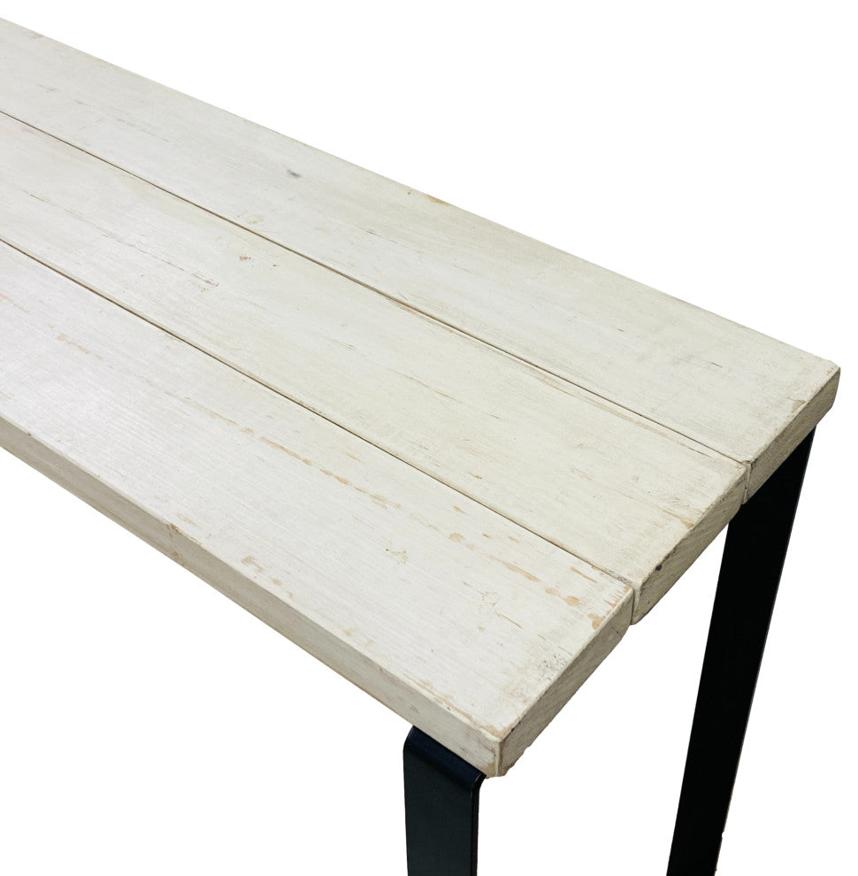 Barn Walls Bedroom Console Table Accent Table, Handcrafted, Antique White, 48" Length