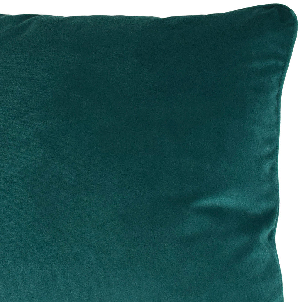 Sonora Plush Velvet 20x20 Square Throw Pillow, Emerald Green