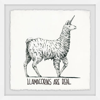 "Llamacorns Are Real" Framed Painting Print, 32"x32"