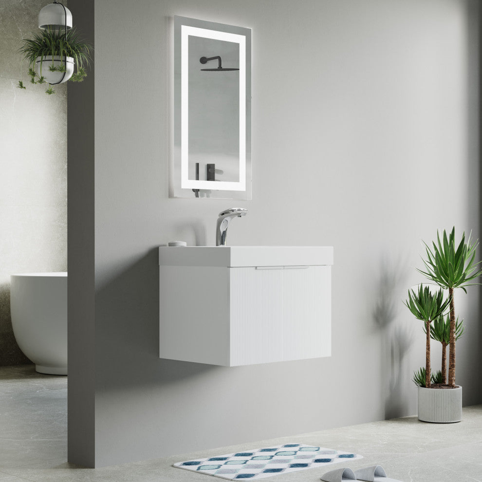 Pershing 24" Single Vanity Set, White, Resin Basin
