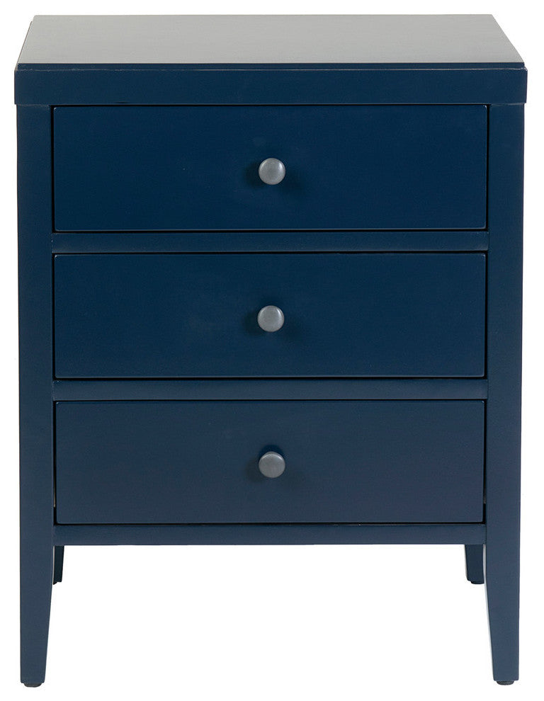 East at Main Webb Acacia Wood Rectangle Accent Table, Navy