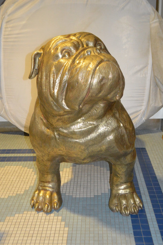 Gold Bulldog Giant Bronze Statue