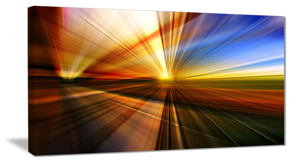 "Rays of Speed Reflection" Abstract Digital Art Canvas Print