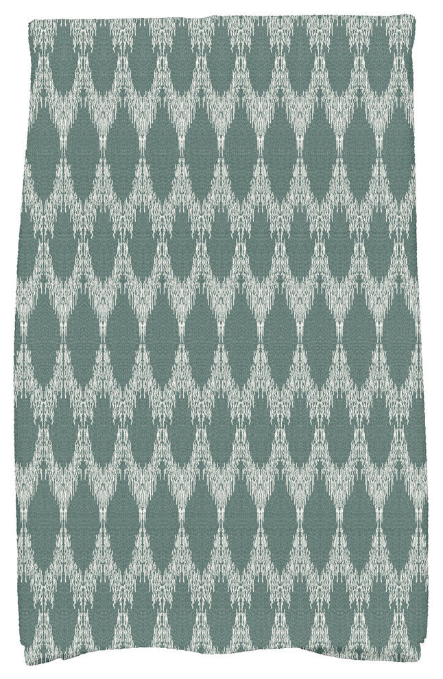 Mudcloth, Geometric Print Hand Towel, Green, 18 x 30"
