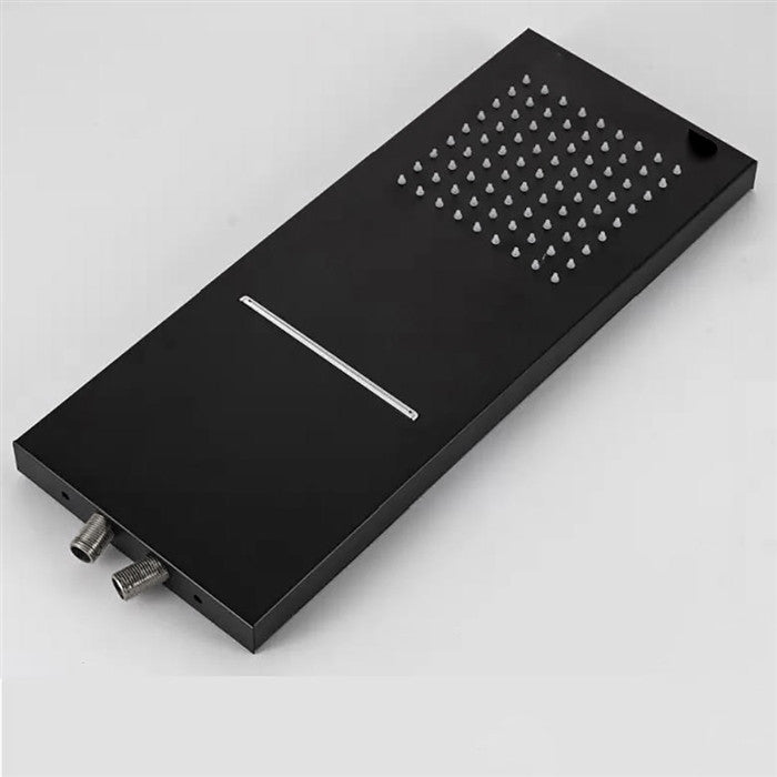 Fontana 22" Matte Black Rainfall Shower System & 3 Jetted Body Sprays, Non LED