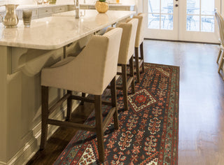 Fine Vintage Distressed Talha Charcoal/Red Runner, 3'8 x 9'4