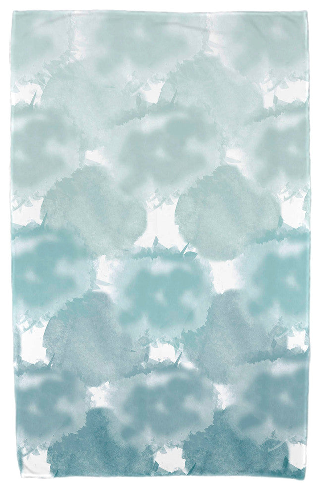 Beach Clouds, Geometric Print Beach Towel, Teal