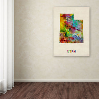 'Utah Map' Canvas Art by Michael Tompsett