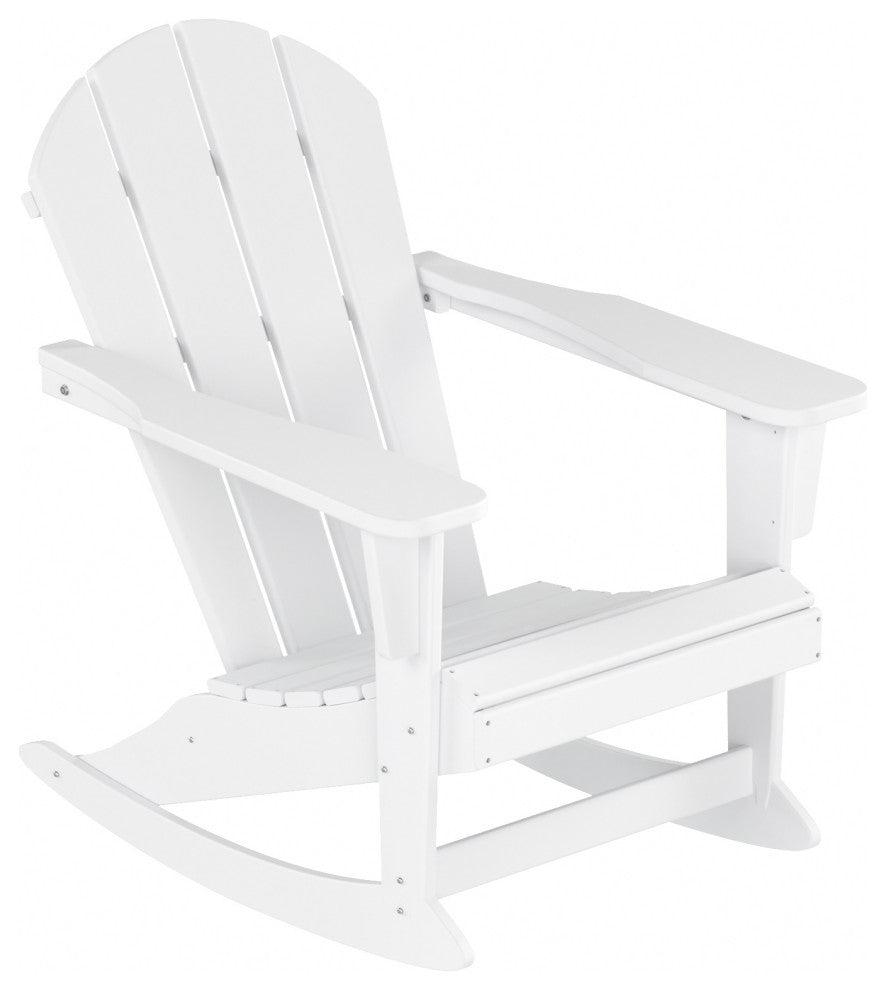 WestinTrends 2PC Outdoor Patio Porch Rocker Classic Adirondack Rocking Chair Set, White