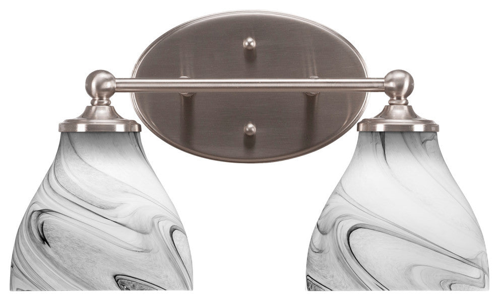 Capri 2-Light Bath Bar, Brushed Nickel/Onyx Swirl