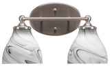 Capri 2-Light Bath Bar, Brushed Nickel/Onyx Swirl