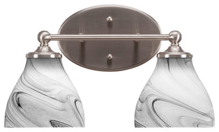 Capri 2-Light Bath Bar, Brushed Nickel/Onyx Swirl