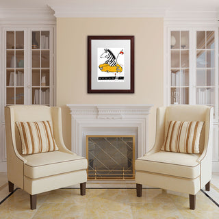 'Zippy Zebra' Matted Framed Canvas Art by Carla Martell