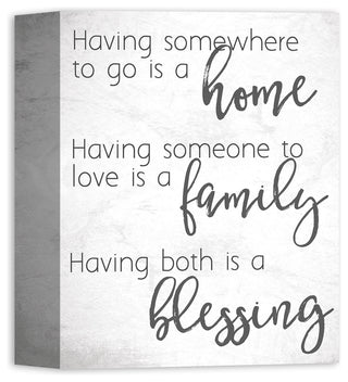 Home Plus Family Equals A Blessing Wall Art, 8x10