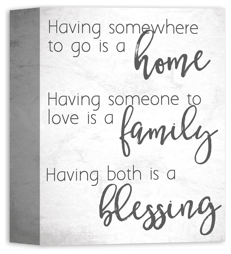 Home Plus Family Equals A Blessing Wall Art, 8x10