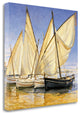 25" Fleet of Boats With Royal White Sails Giclee Wrap Canvas Wall Art