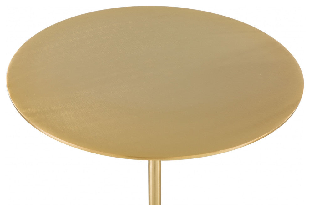Gold and White Pedestal Side or Accent Table