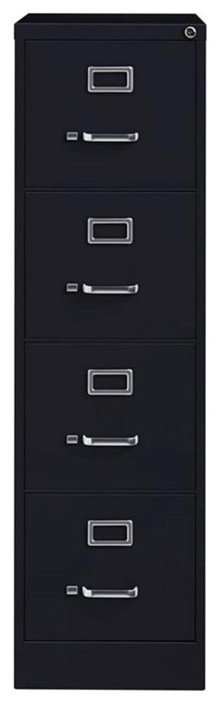 Scranton & Co 22" 4-Drawer Metal Letter Width Vertical File Cabinet in Black