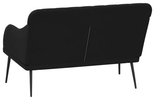 vidaXL Loveseat Accent Upholstered Loveseat Bench with Armrests Black Velvet