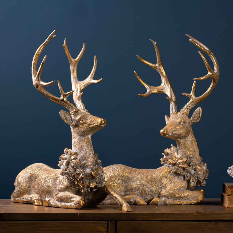 Deer With LED Light, 2-Piece Set