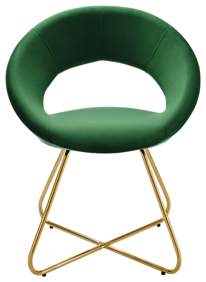 Nouvelle Performance Velvet Dining Chair Set of 2 Gold Emerald -4681