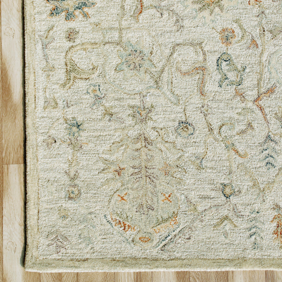 Ox Bay Vin Ira Ivory Abstract Hand-Tufted Area Rug, 7'9" X 9'9"