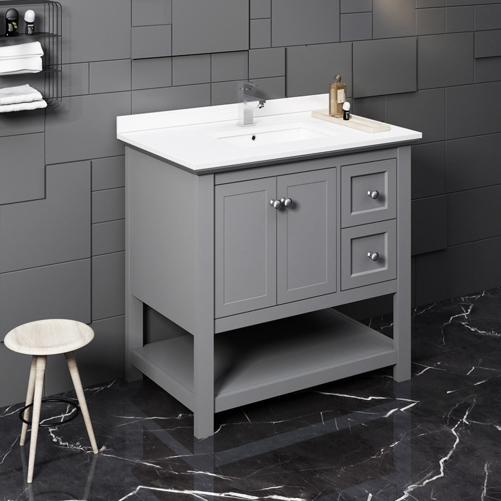 Fresca Manchester 36" Gray Cabinet With Top and Sink