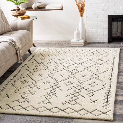 Surya Souk SOU-2300 5'x7'6" Rug, Charcoal/Cream