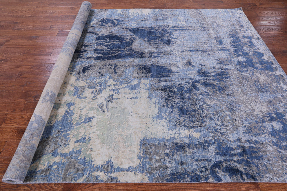 Wool & Silk Modern Hand Knotted Rug 7' 10" X 10' 0" - Q15975
