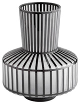 Lined Up Vase, Black, Medium