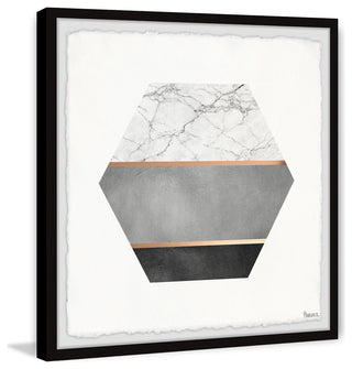 "Hexagon Marble" Framed Painting Print, 18"x18"
