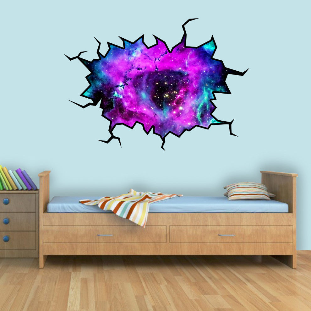 Space Wall Decal Nebula Sticker Hole In The Wall Decal, 18"x22"