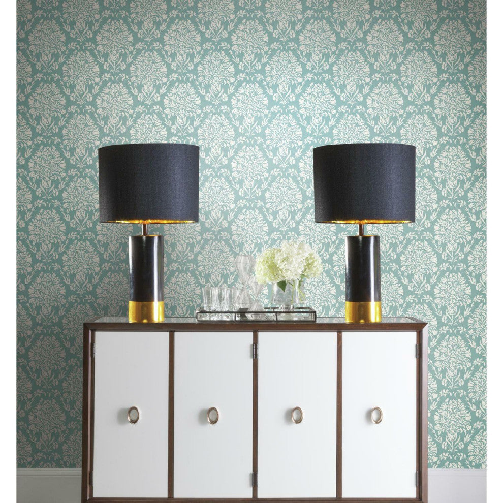 Block Print Damask Wallpaper