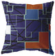 16" Navy Puzzle Piece Zippered Suede Throw Pillow