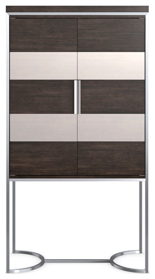 Smoked Modern Bar Cabinet