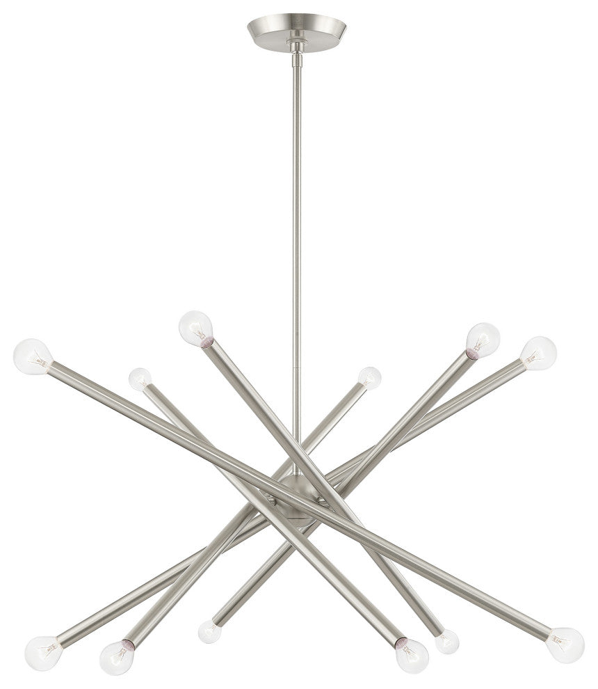 Livex Lighting Soho 12 Light Brushed Nickel Chandelier