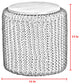 Loft Lyfe Marbella Ottoman, Hand Knitted, Wooden Tray, Cotton Yarn, White