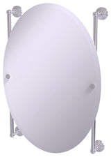 Waverly Place Oval Frameless Rail Mounted Mirror, Satin Chrome