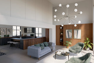 Armstrong 63" 16 Light Chandelier, Chrome