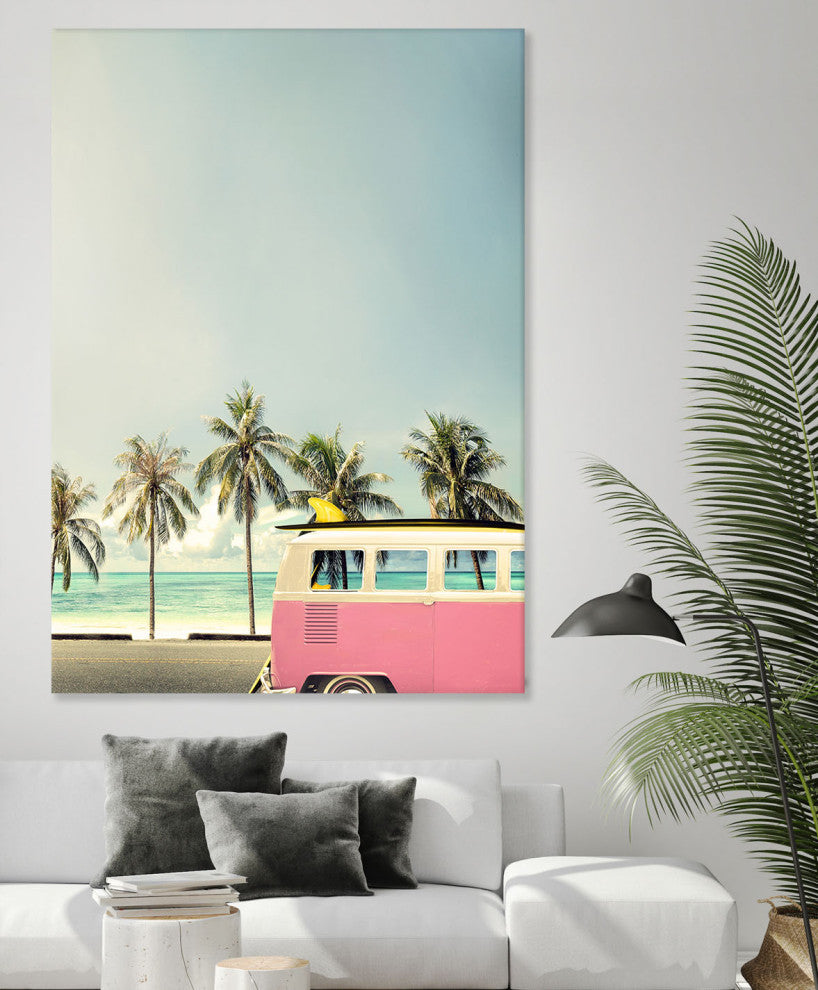 Surf Bus Pink - 72 x 54 by Design Fabrikken