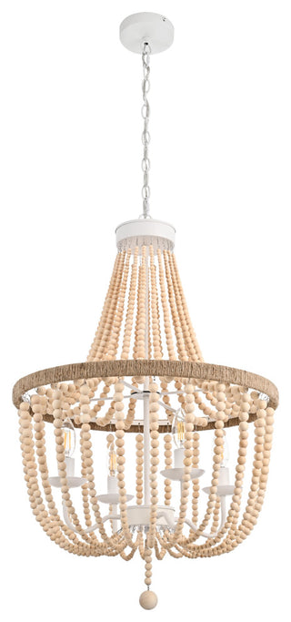 Home Living 20" Beaded Pendant, Beige