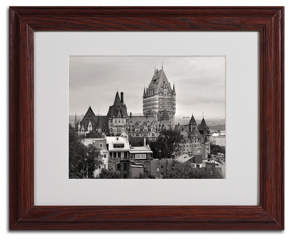 'Quebec City' Matted Framed Canvas Art by Pierre Leclerc