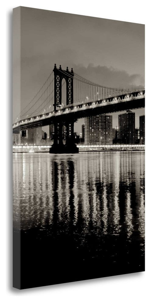 "Manhattan Bridge At Night" By Alan Blaustein, Giclee on Gallery Wrap Canvas