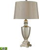 Antique Mercury Glass LED Table Lamps With Silver Accents - Set of 2