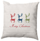 Merry Christmas Reindeer Decorative Throw Pillow, Multi-Navy, 16"x16"